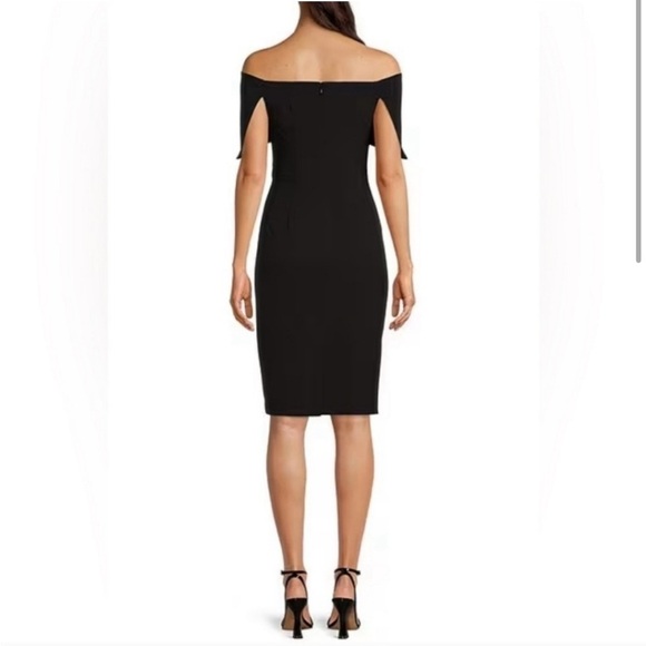 VINCE CAMUTO Black Sheath Off Shoulder Dress, NWT - Picture 2 of 4